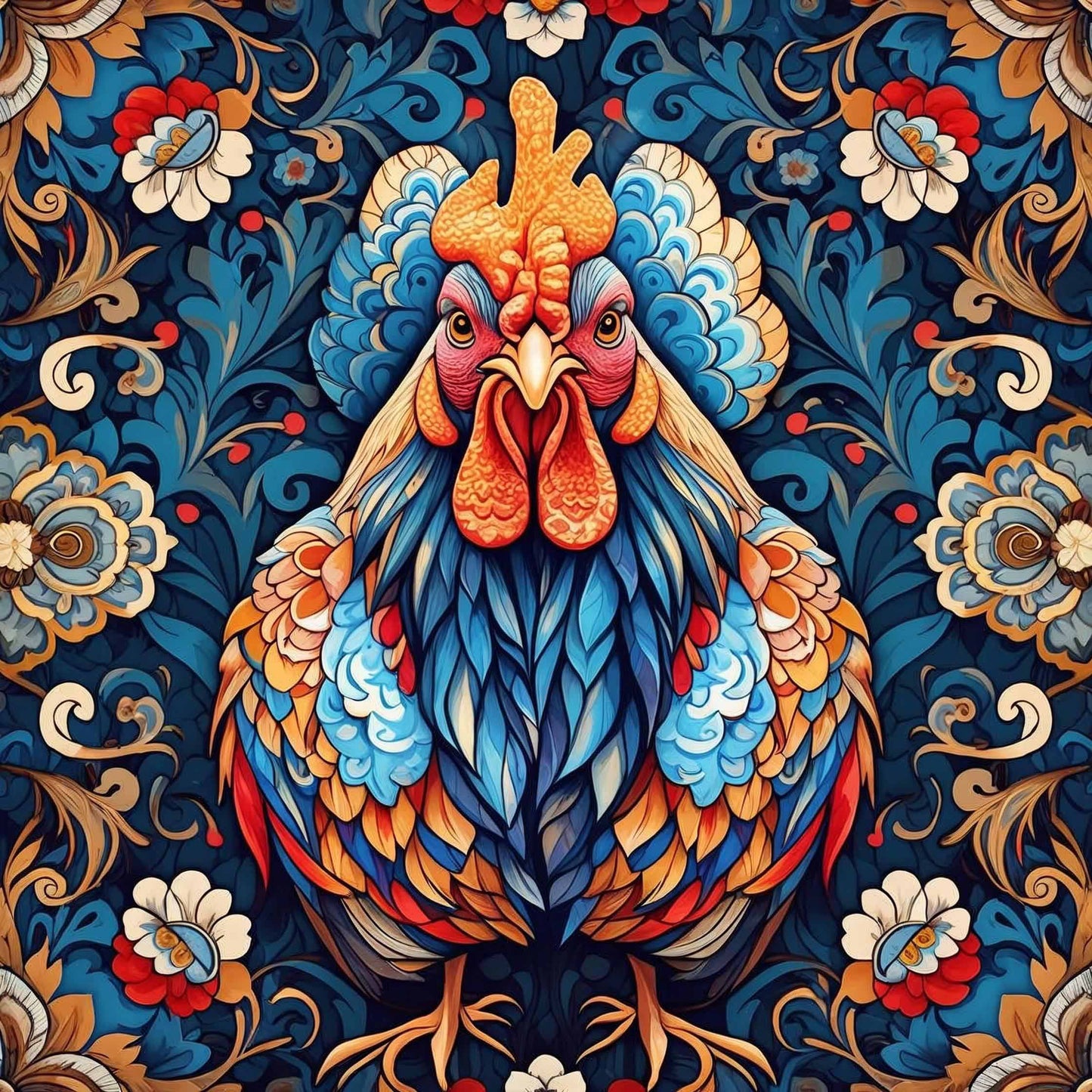 Vibrant Rooster  Wooden Jigsaw Puzzle