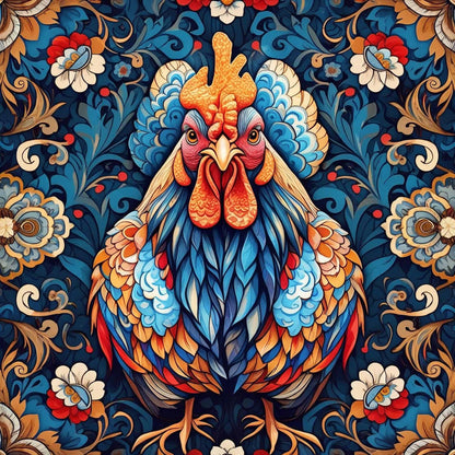 Vibrant Rooster  Wooden Jigsaw Puzzle