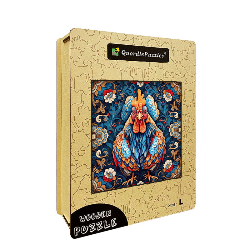 Vibrant Rooster  Wooden Jigsaw Puzzle