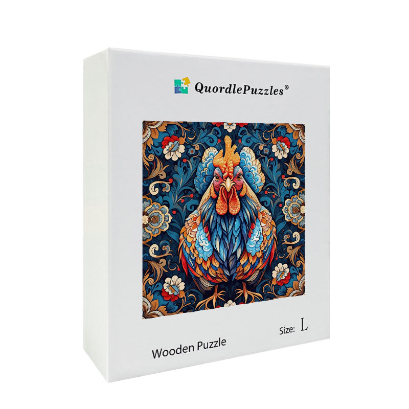 Vibrant Rooster  Wooden Jigsaw Puzzle
