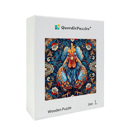 Vibrant Rooster  Wooden Jigsaw Puzzle