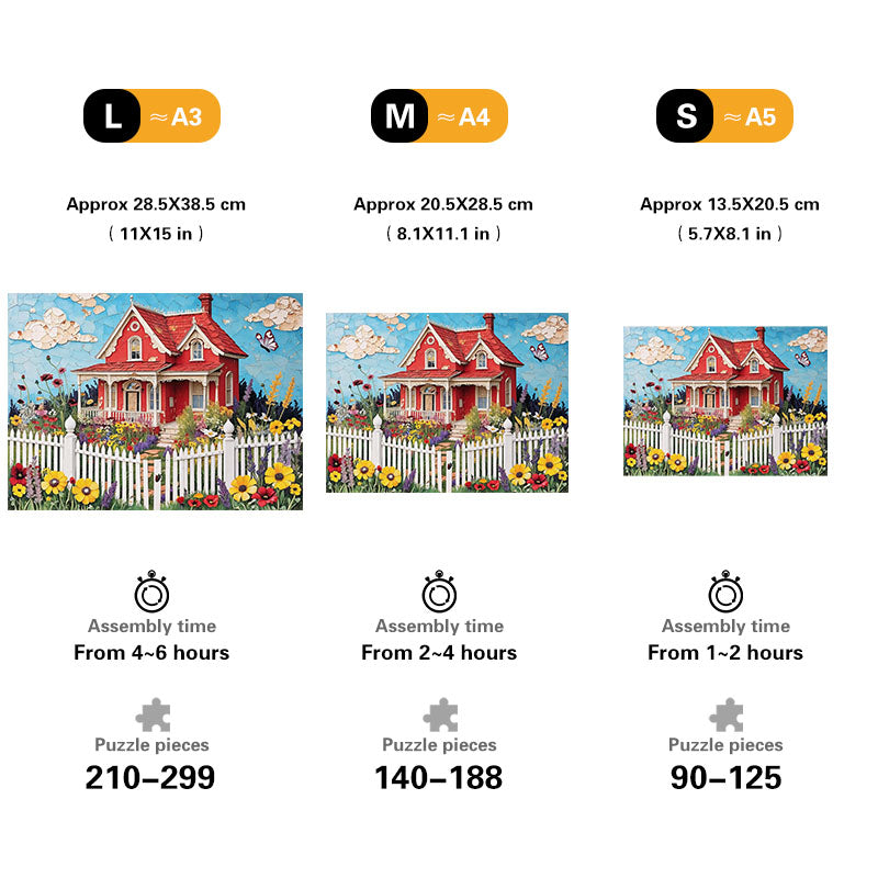 Whimsical Cottage Wooden Jigsaw Puzzle