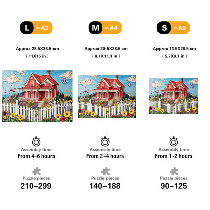 Whimsical Cottage Wooden Jigsaw Puzzle