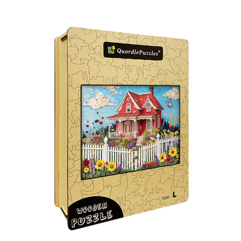 Whimsical Cottage Wooden Jigsaw Puzzle
