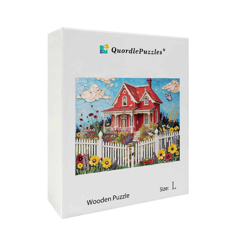 Whimsical Cottage Wooden Jigsaw Puzzle