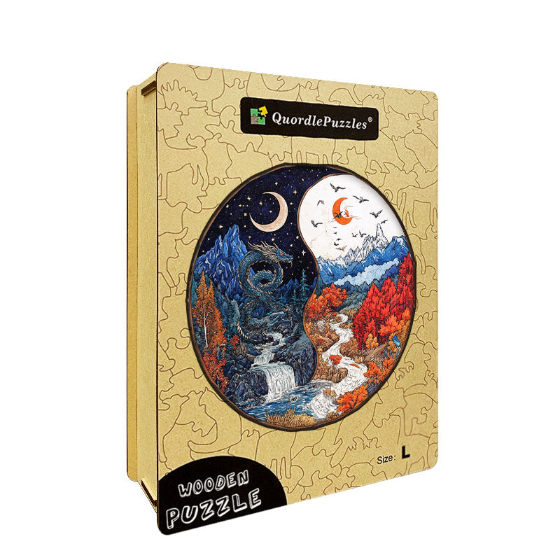 Yin-Yang Dragon Wooden Jigsaw Puzzle