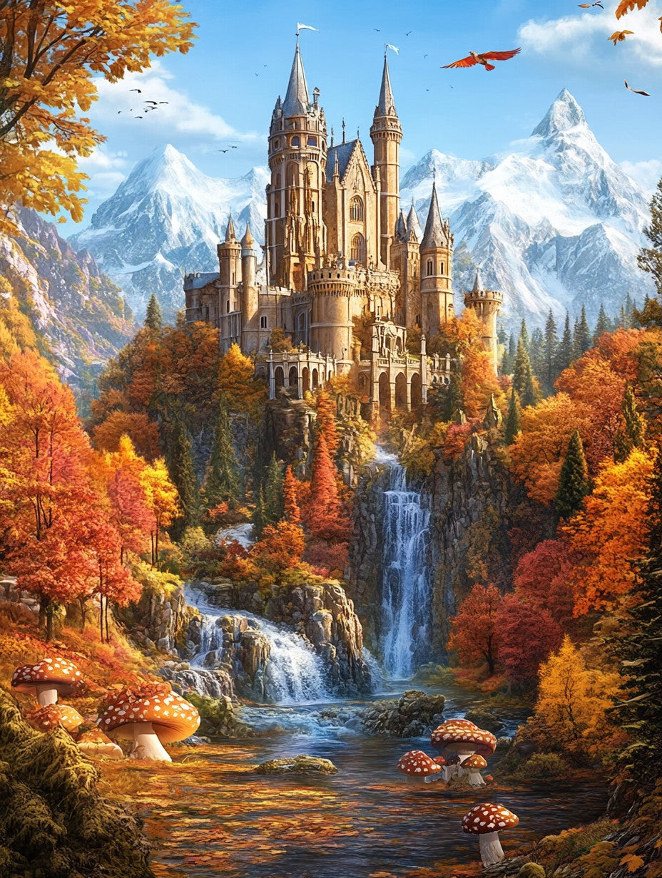 Autumn Castle Wooden Jigsaw Puzzle