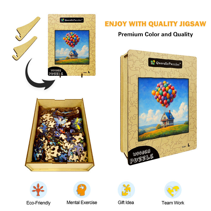 Balloon House Wooden Jigsaw Puzzle