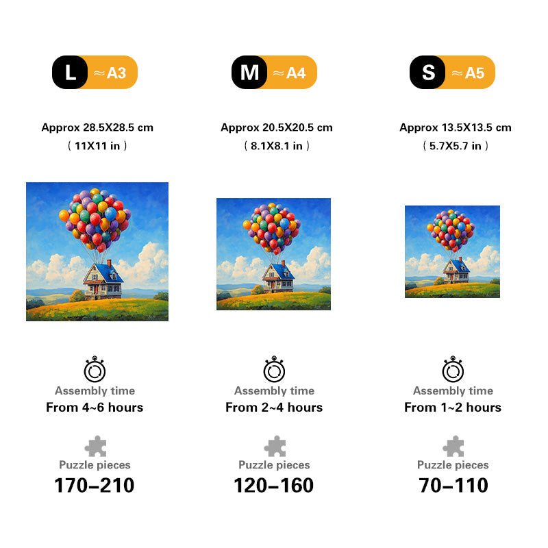 Balloon House Wooden Jigsaw Puzzle