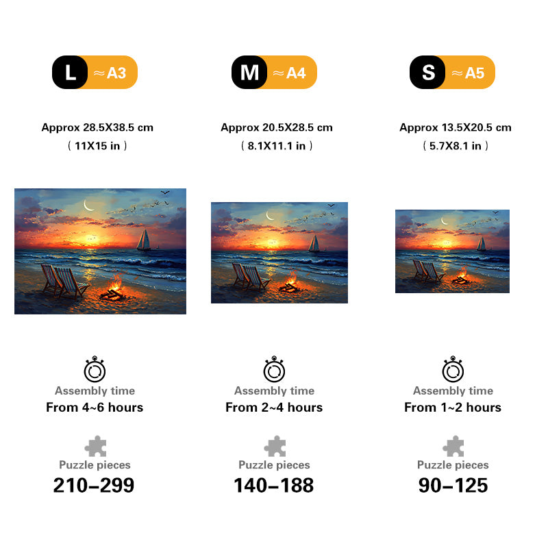 Beach Sunset Wooden Jigsaw Puzzle