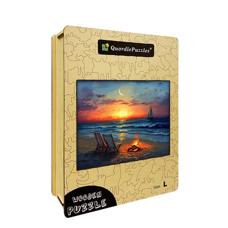 Beach Sunset Wooden Jigsaw Puzzle