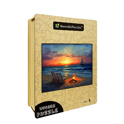 Beach Sunset Wooden Jigsaw Puzzle