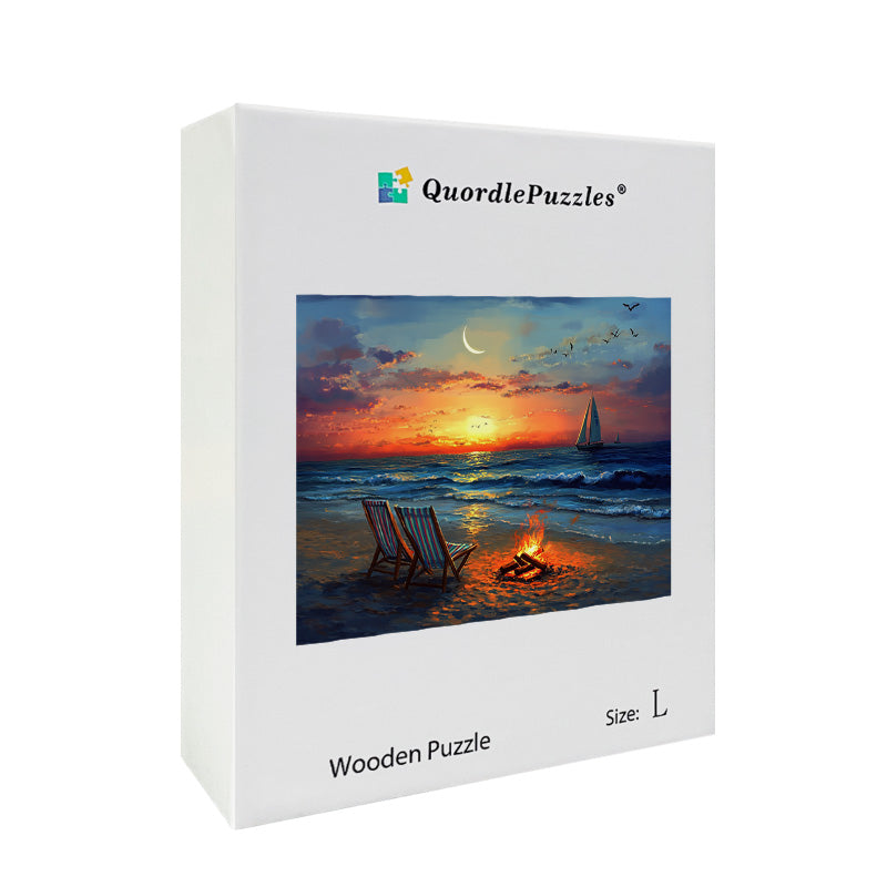 Beach Sunset Wooden Jigsaw Puzzle