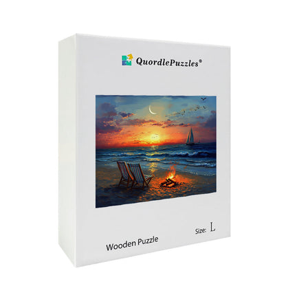 Beach Sunset Wooden Jigsaw Puzzle