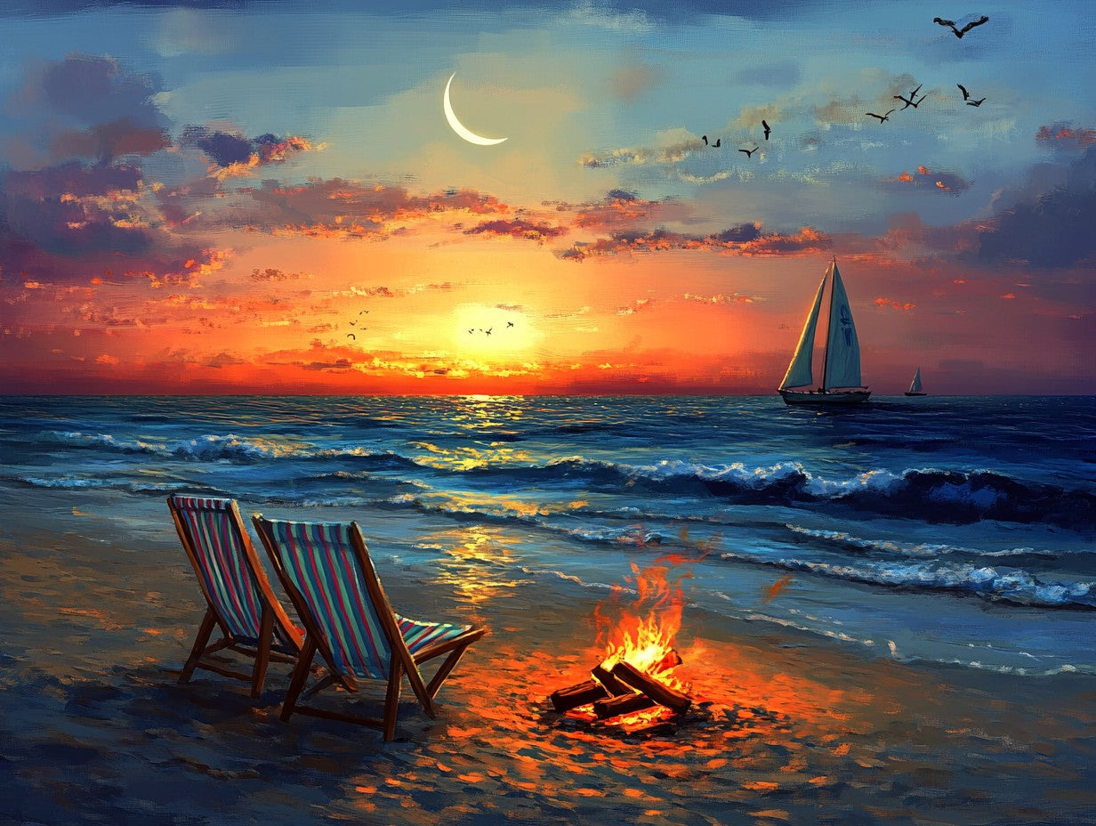 Beach Sunset Wooden Jigsaw Puzzle
