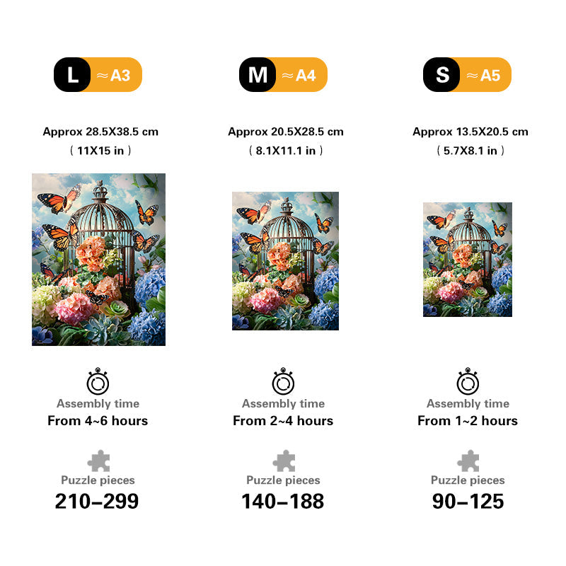 Butterfly Garden Wooden Jigsaw Puzzle