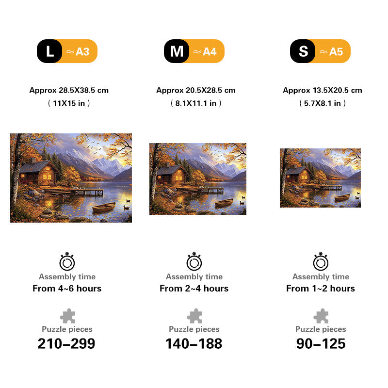 Cabin by Lake Wooden Jigsaw Puzzle