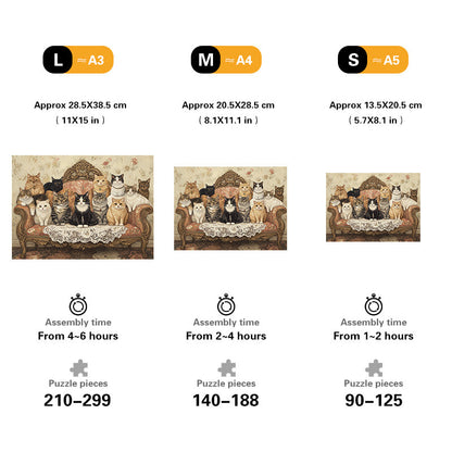 Cats on Sofa Wooden Jigsaw Puzzle