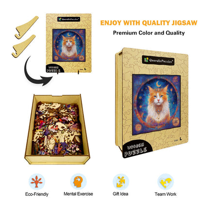 Celestial Cat Wooden Jigsaw Puzzle
