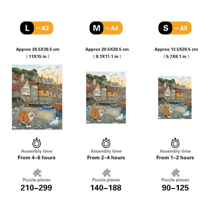 Coastal Cat Wooden Jigsaw Puzzle