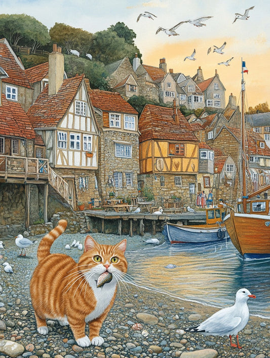 Coastal Cat Wooden Jigsaw Puzzle