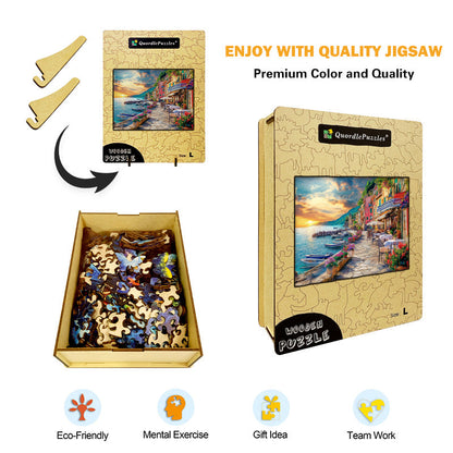 Coastal Town Wooden Jigsaw Puzzle