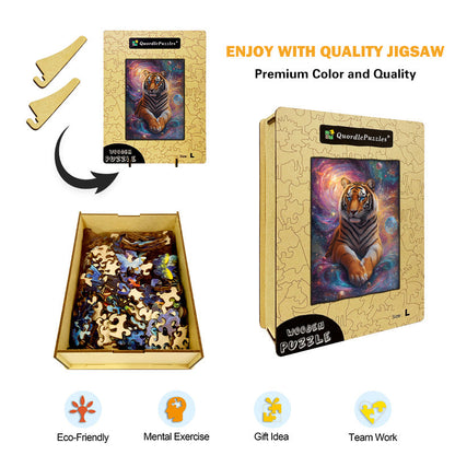 Cosmic Tiger Wooden Jigsaw Puzzle