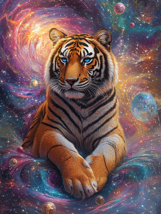 Cosmic Tiger Wooden Jigsaw Puzzle