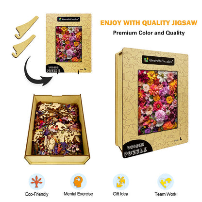Floral Explosion Wooden Jigsaw Puzzle