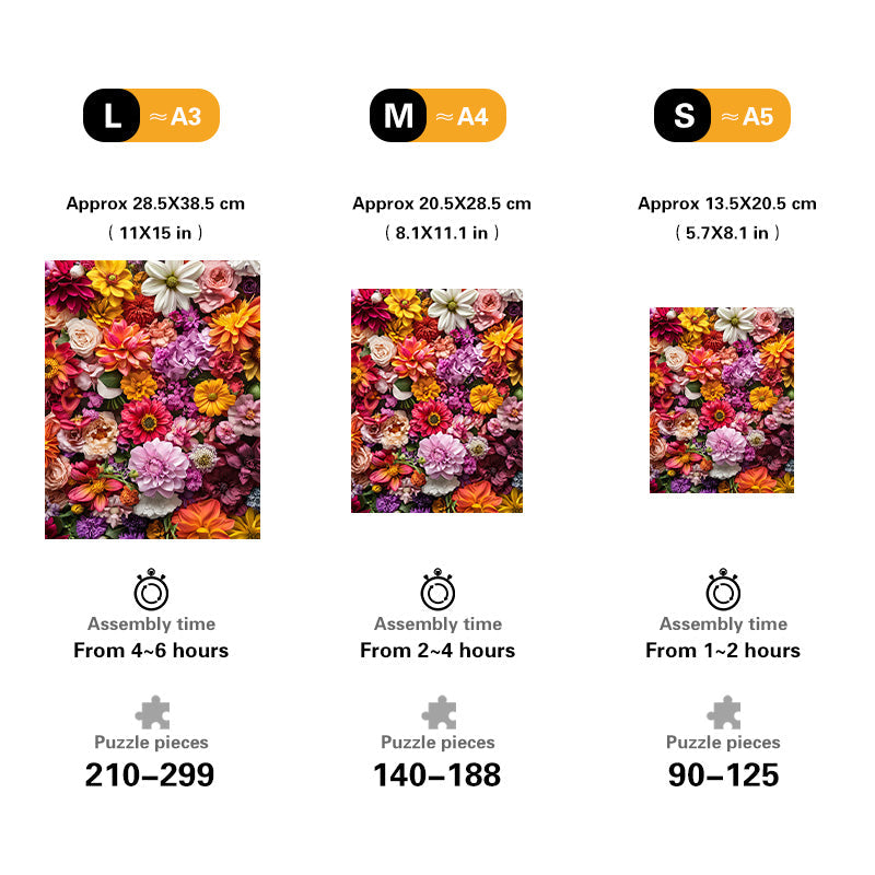 Floral Explosion Wooden Jigsaw Puzzle