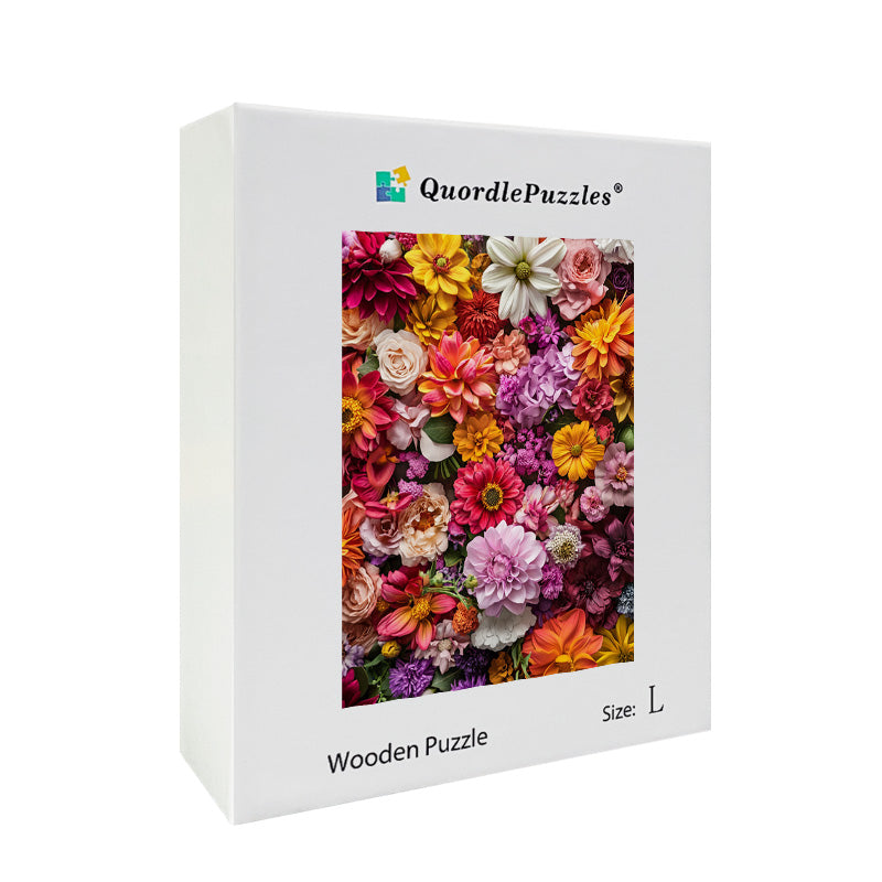 Floral Explosion Wooden Jigsaw Puzzle