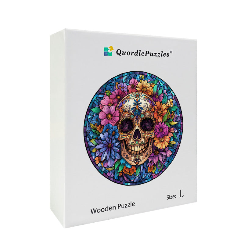 Floral Skull Wooden Jigsaw Puzzle