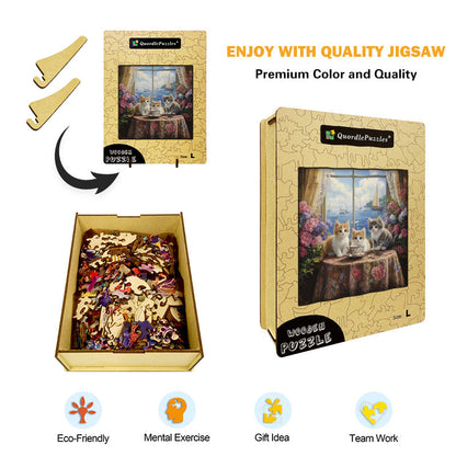 Kitten Tea Party Wooden Jigsaw Puzzle