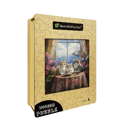 Kitten Tea Party Wooden Jigsaw Puzzle