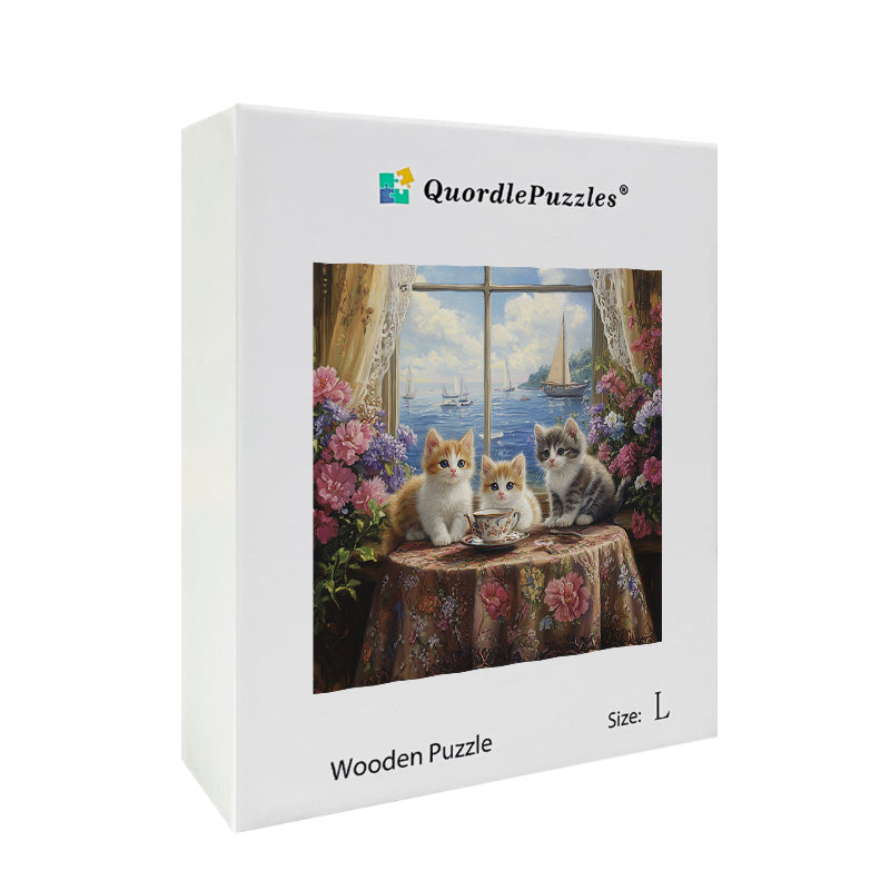 Kitten Tea Party Wooden Jigsaw Puzzle