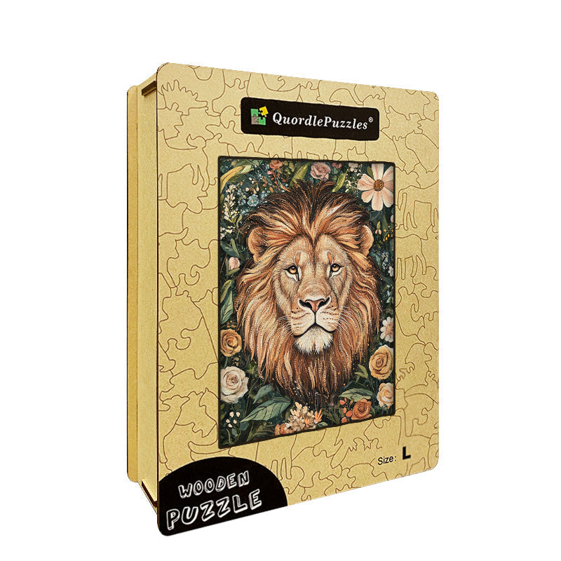 Lion in Bloom Wooden Jigsaw Puzzle