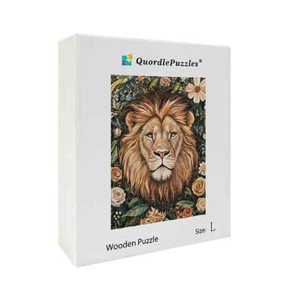 Lion in Bloom Wooden Jigsaw Puzzle