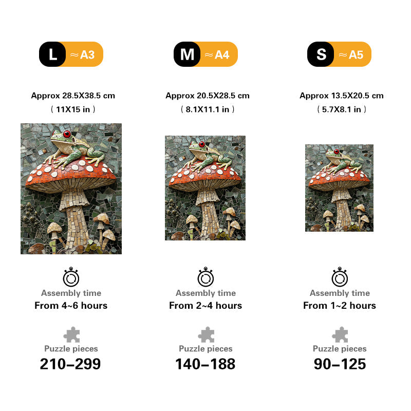 Mosaic Frog Wooden Jigsaw Puzzle