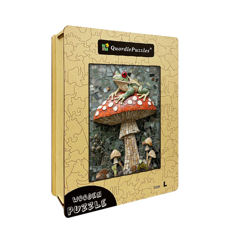 Mosaic Frog Wooden Jigsaw Puzzle