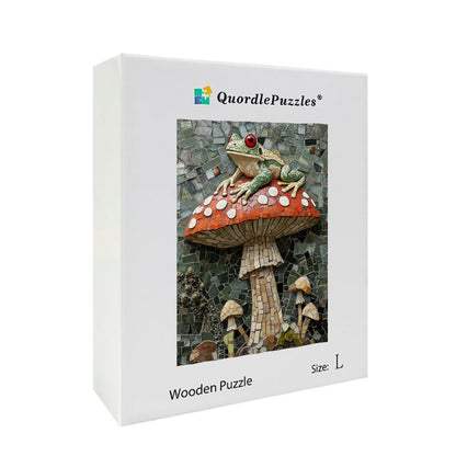 Mosaic Frog Wooden Jigsaw Puzzle