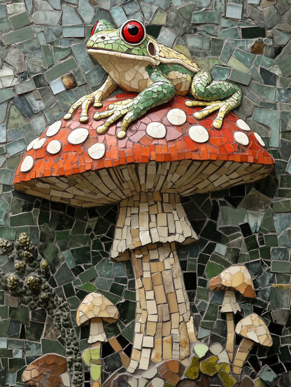 Mosaic Frog Wooden Jigsaw Puzzle