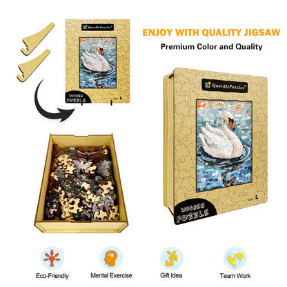 Mosaic Swan Wooden Jigsaw Puzzle