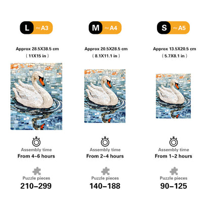 Mosaic Swan Wooden Jigsaw Puzzle