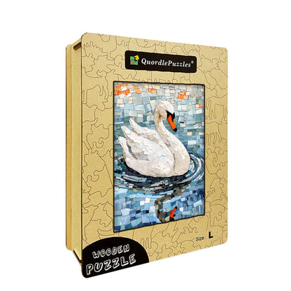 Mosaic Swan Wooden Jigsaw Puzzle