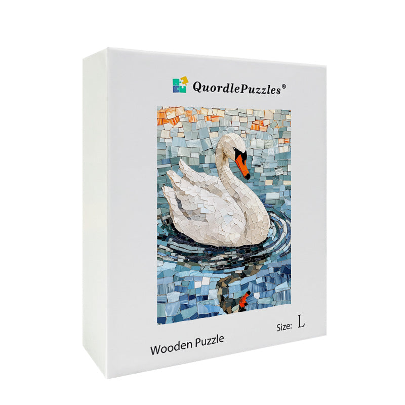 Mosaic Swan Wooden Jigsaw Puzzle