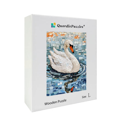Mosaic Swan Wooden Jigsaw Puzzle
