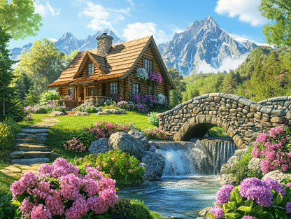 Mountain Chalet Wooden Jigsaw Puzzle