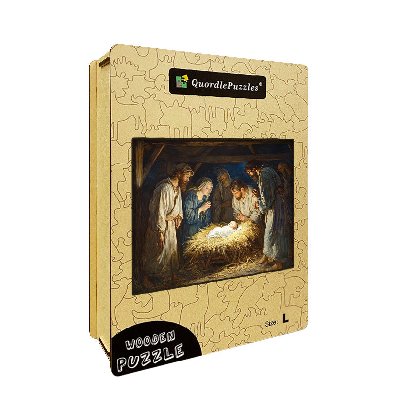 Nativity Scene Wooden Jigsaw Puzzle