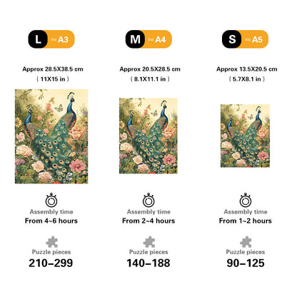 Peacock Display Wooden Jigsaw Puzzle