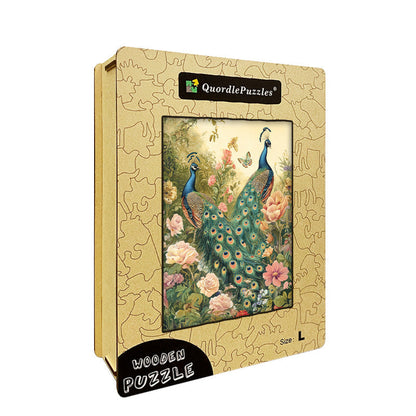 Peacock Display Wooden Jigsaw Puzzle